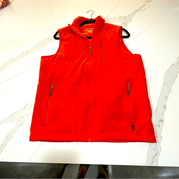 Men’s HAWKE & CO Orange Zip Up Dynamic Sport Vest - Picture 1 of 15
